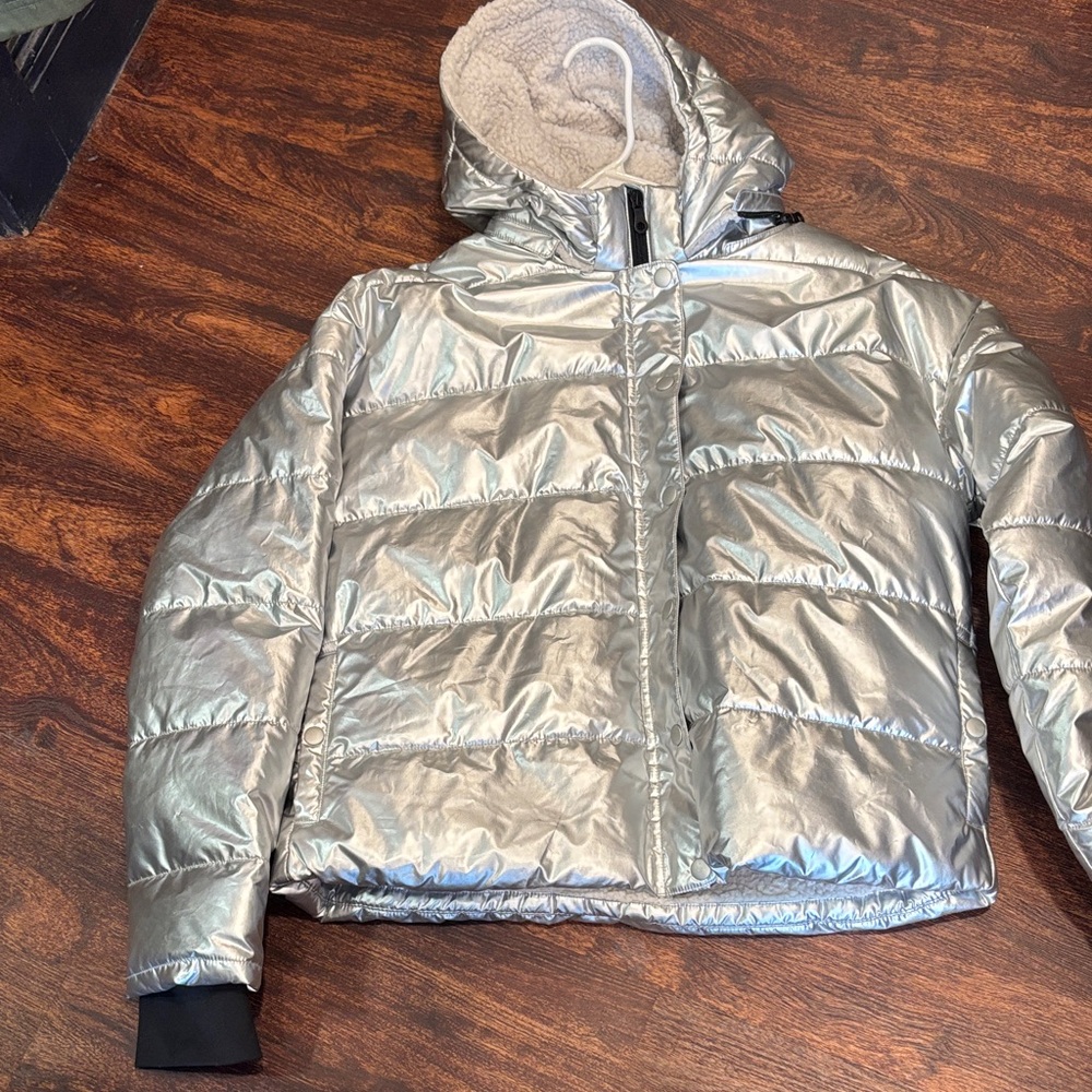 Stylish Silver Kids Puffer Jacket